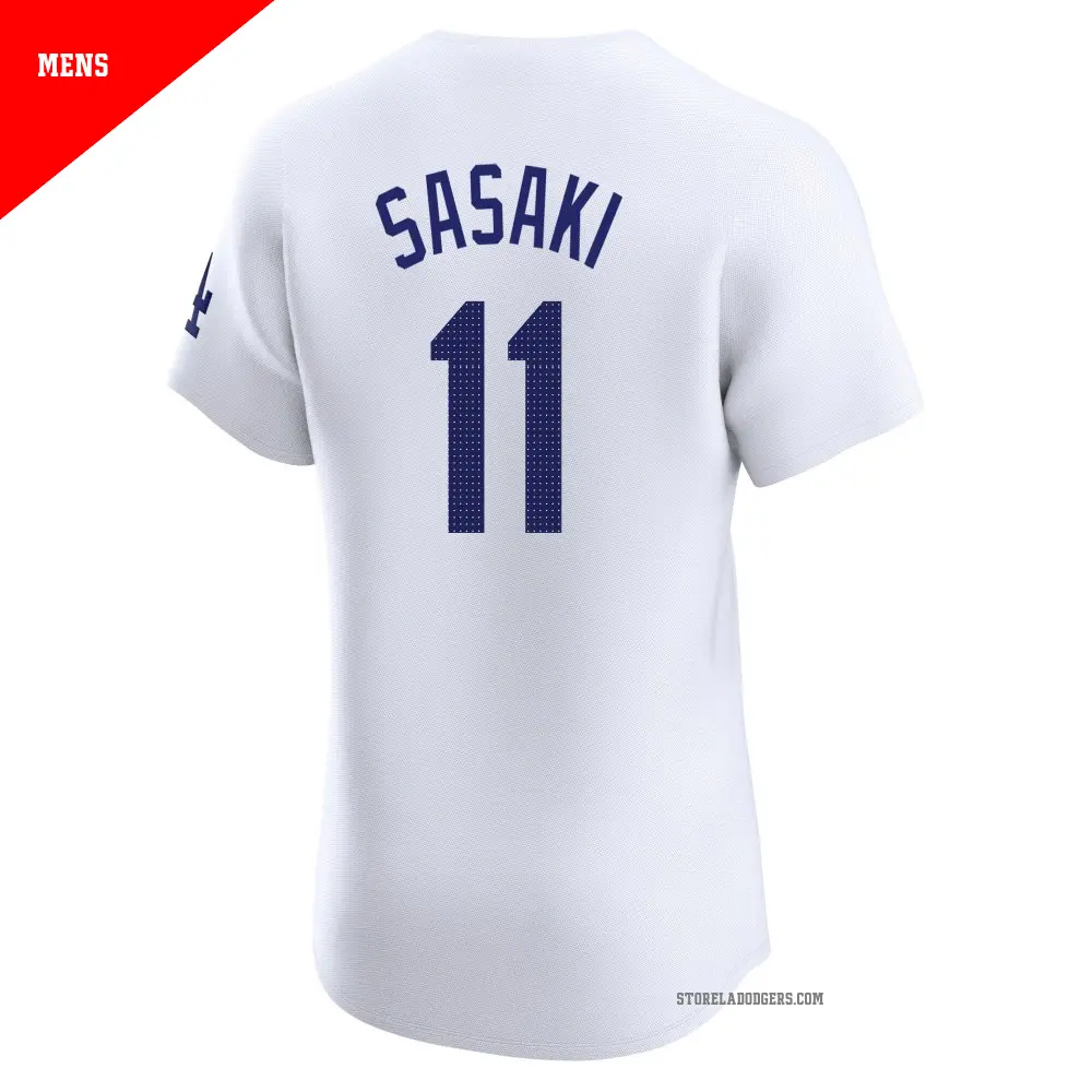 Men's #11 Roki Sasaki Los Angeles Dodgers White Elite Home