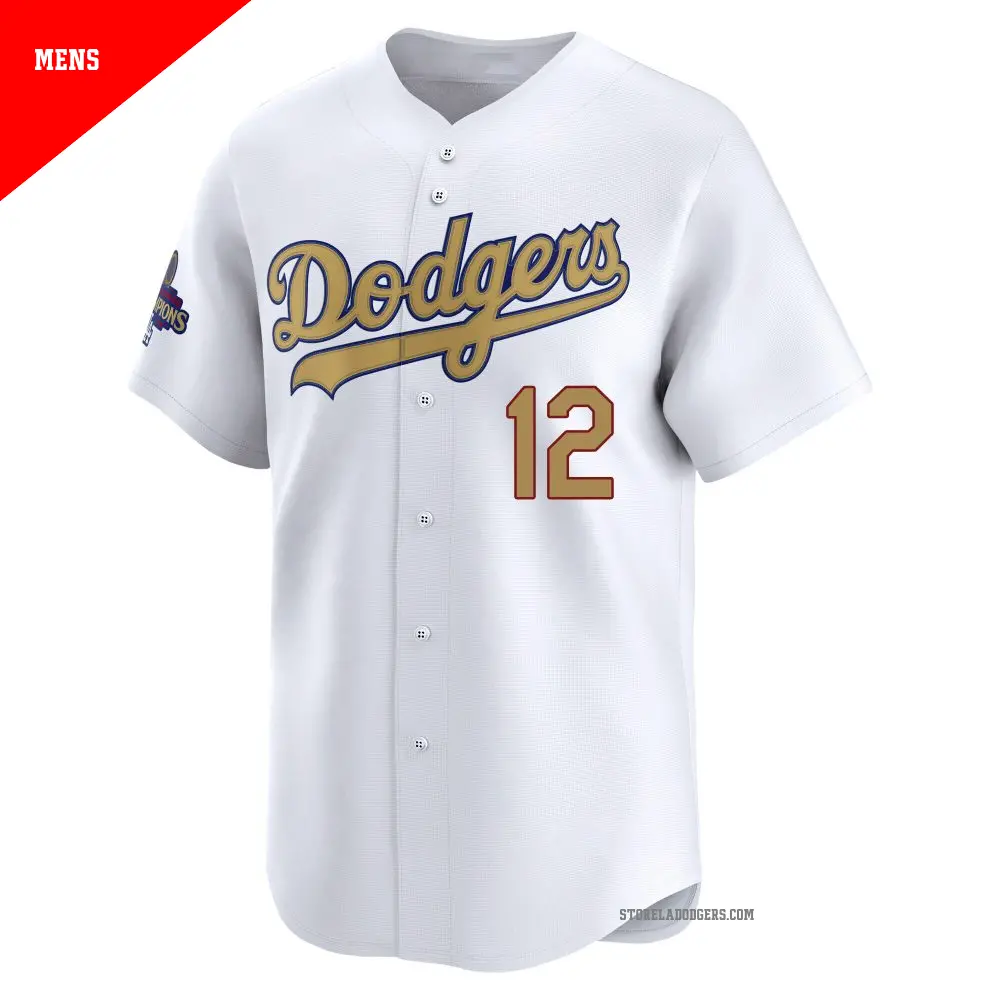 Men's #12 Alex Call Los Angeles Dodgers Gold Limited White 2025