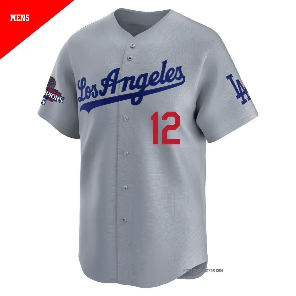 Men's #12 Alex Call Los Angeles Dodgers Gray Limited Away World