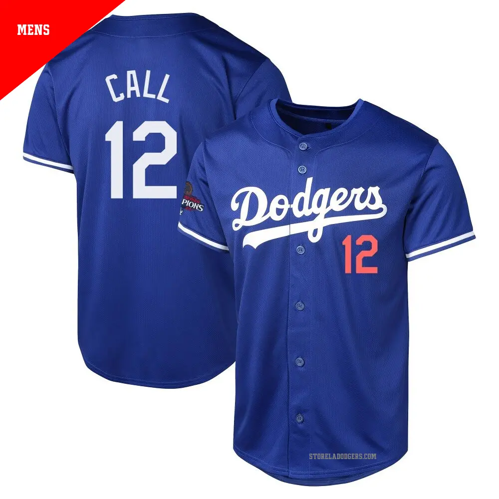 Men's #12 Alex Call Los Angeles Dodgers White Limited Home 2025