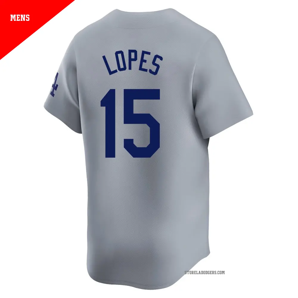 Men's #15 Davey Lopes Los Angeles Dodgers Gray Limited Away 2024