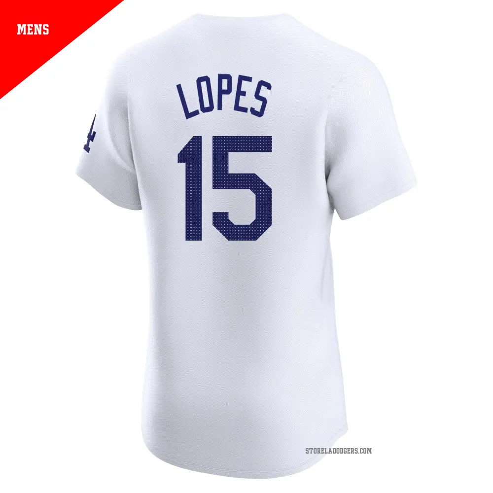 Men's #15 Davey Lopes Los Angeles Dodgers White Elite Home 2024