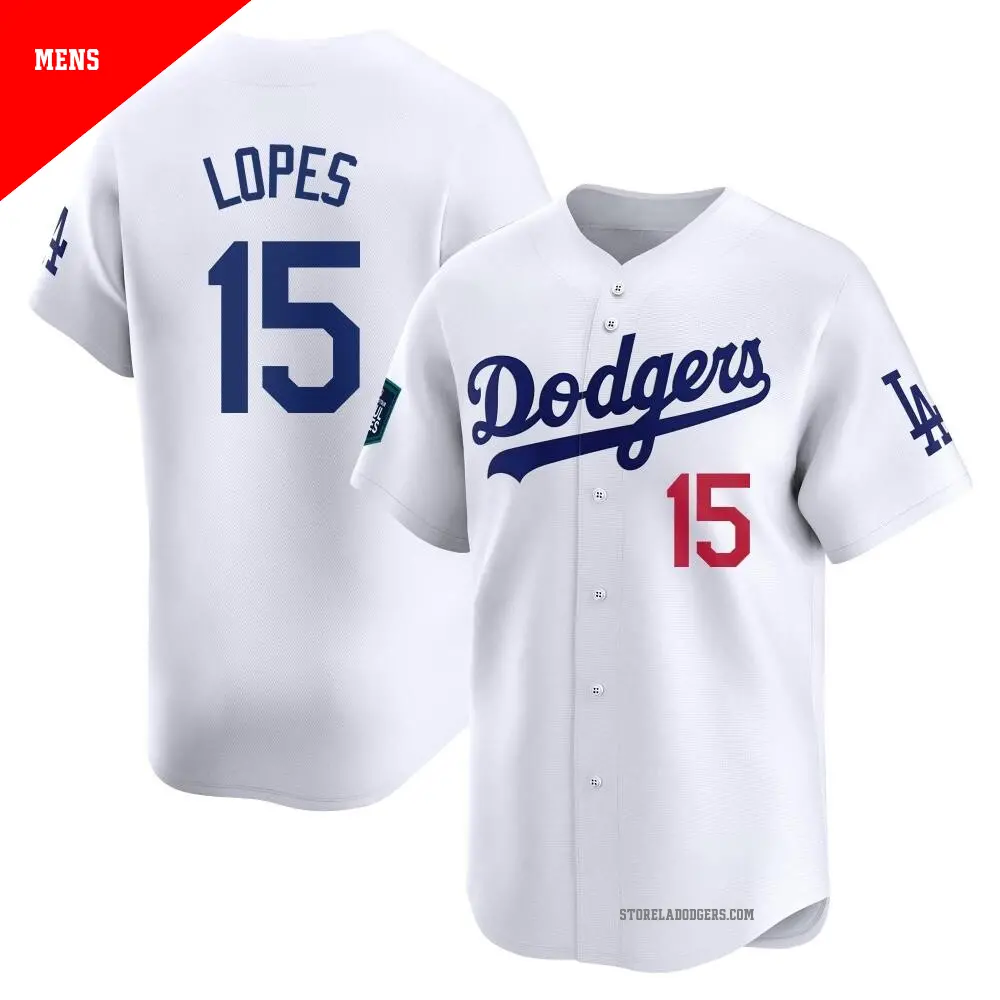 Men's ＃15 Davey Lopes Los Angeles Dodgers White Limited 2024 World Tour Seoul Series Home Jersey