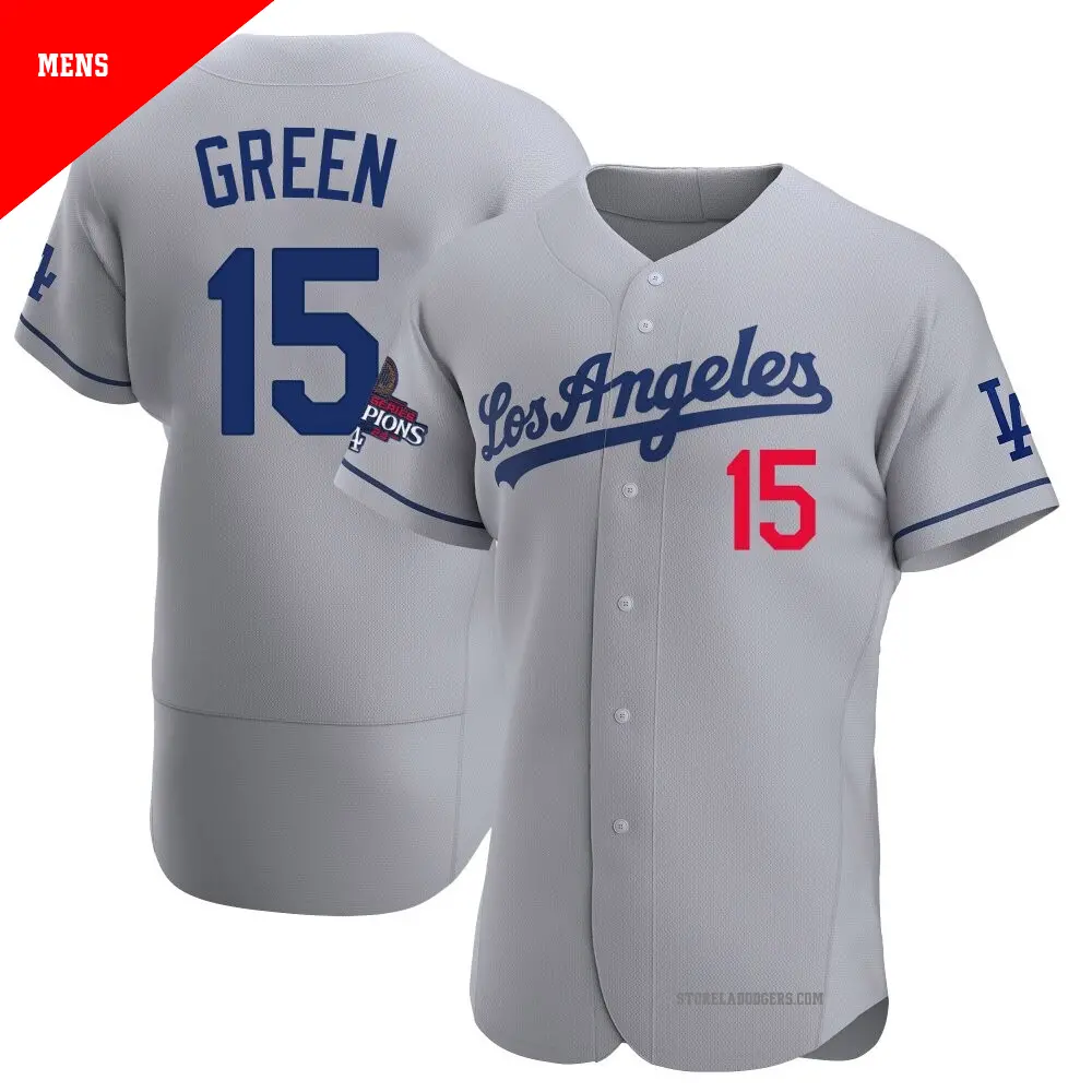 Men's #15 Shawn Green Los Angeles Dodgers Gold Limited White