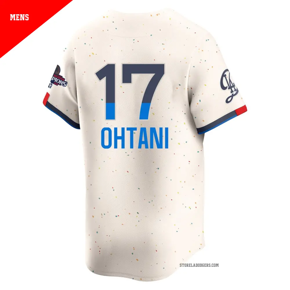 Men's #17 Shohei Ohtani Los Angeles Dodgers Cream Limited