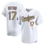 Men's #17 Shohei Ohtani Los Angeles Dodgers Gold Limited White
