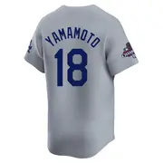 Men's #18 Yoshinobu Yamamoto Los Angeles Dodgers Gray Limited Away