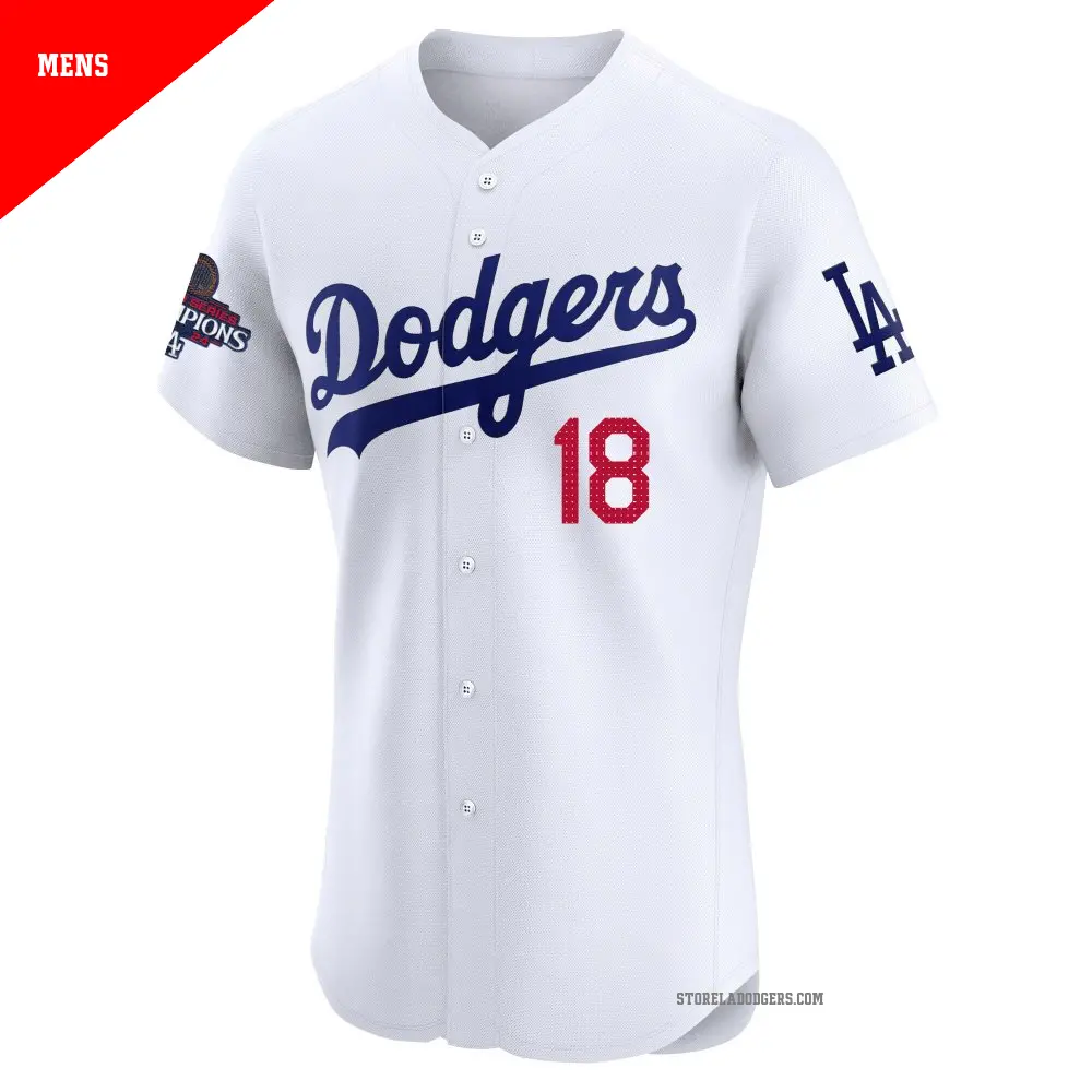 Men's #18 Yoshinobu Yamamoto Los Angeles Dodgers White Elite