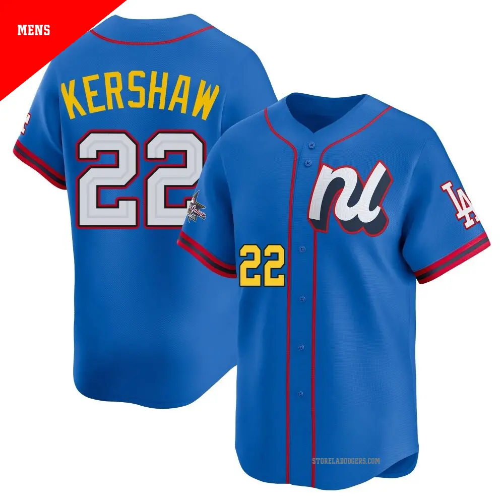 Men's ＃22 Clayton Kershaw Los Angeles Dodgers Blue Limited National League 2025 All-Star Edition Jersey