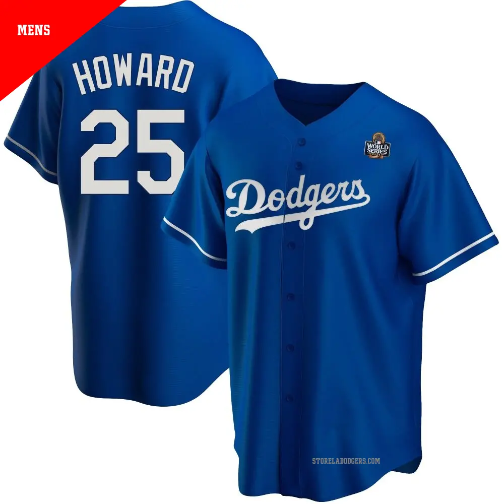 Men's ＃25 Frank Howard Los Angeles Dodgers Royal Replica Alternate 2024 World Series Jersey