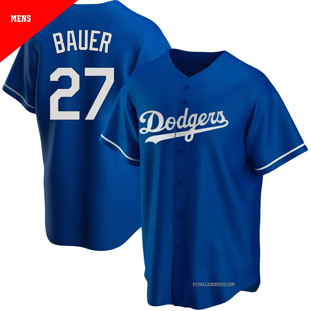 Men's ＃27 Trevor Bauer Los Angeles Dodgers Royal Replica Alternate Jersey