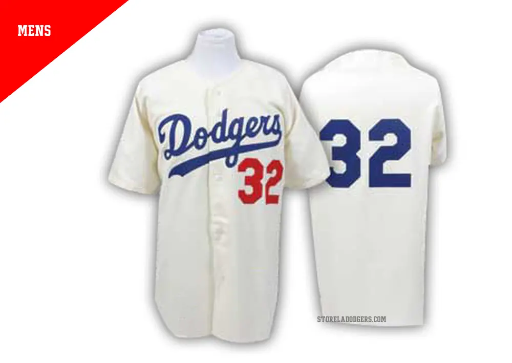 Men's ＃32 Sandy Koufax Los Angeles Dodgers White Authentic Throwback Jersey