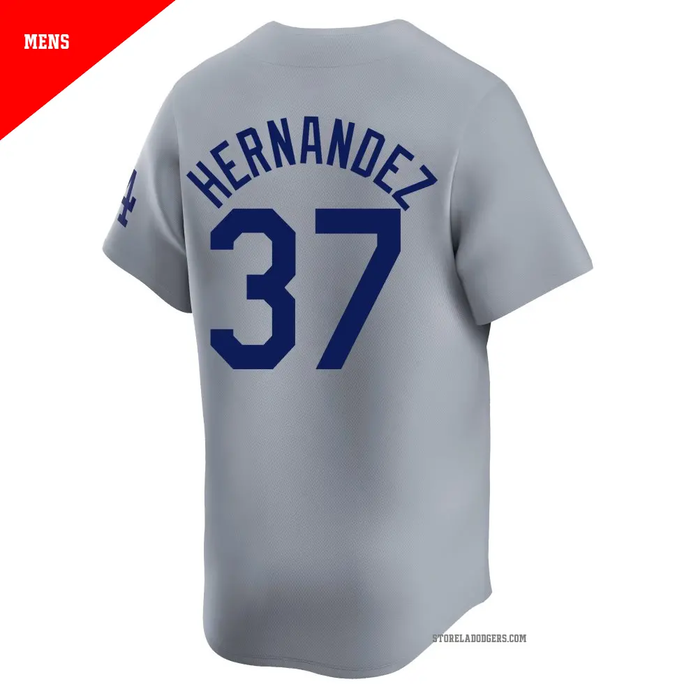 Men's #37 Teoscar Hernandez Los Angeles Dodgers Gray Limited