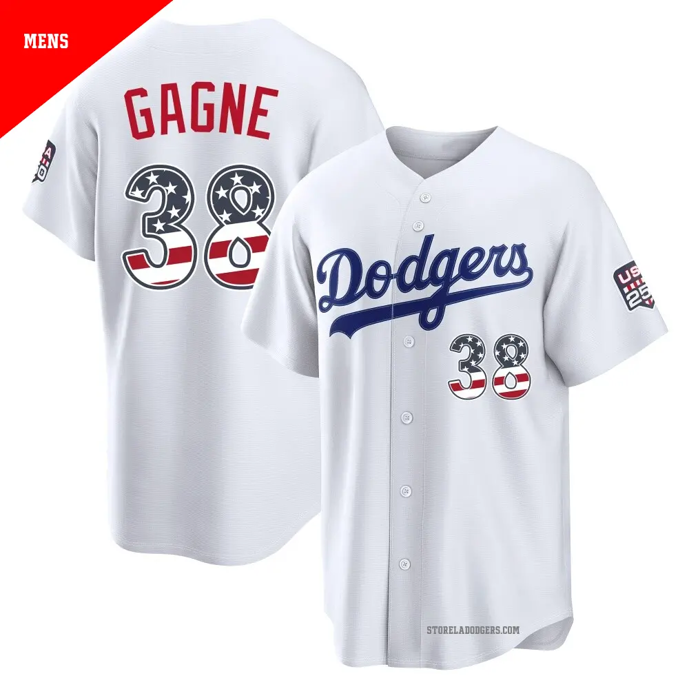Men's #38 Eric Gagne Los Angeles Dodgers Gray Limited Away World