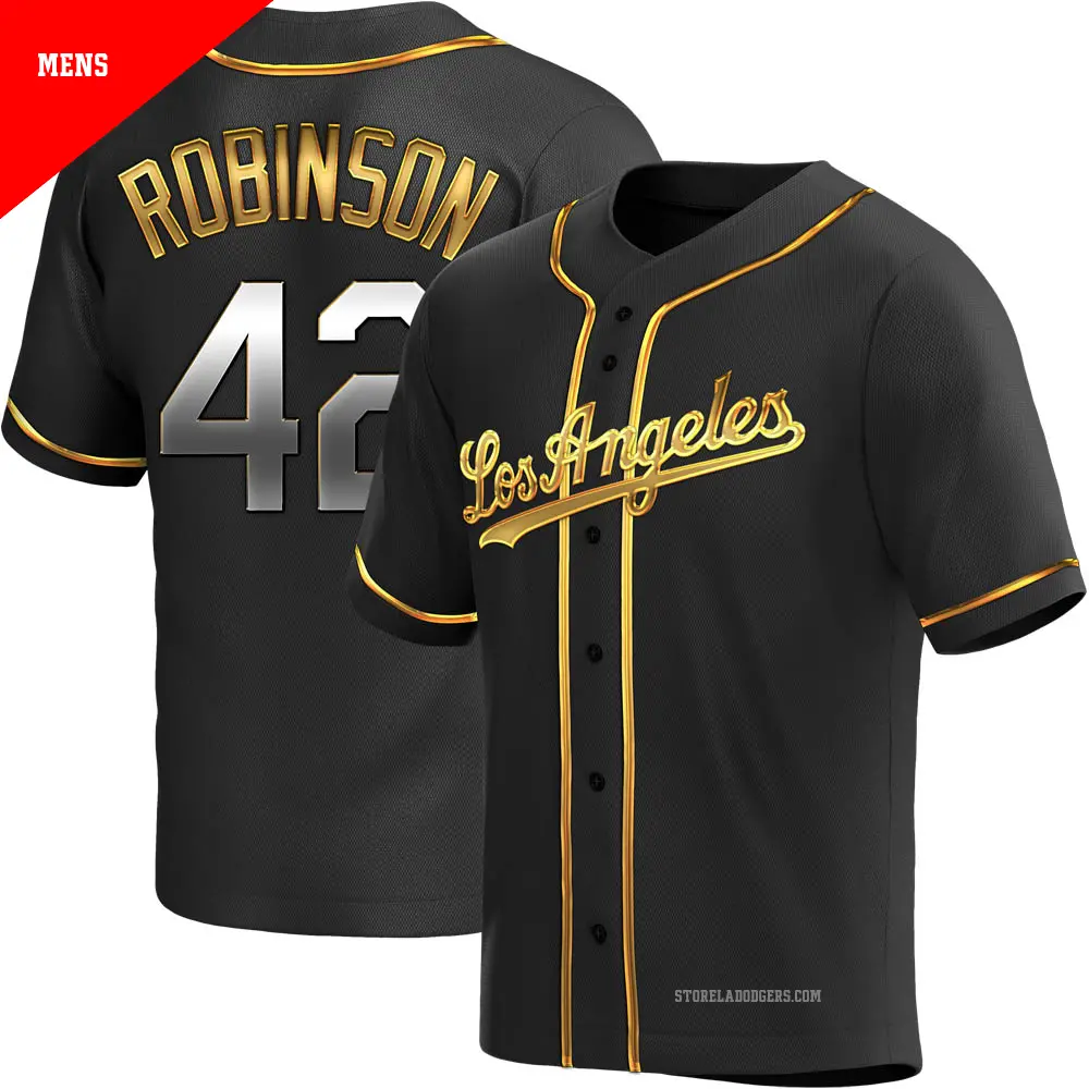 Men's #42 Jackie Robinson Los Angeles Dodgers Gold Elite