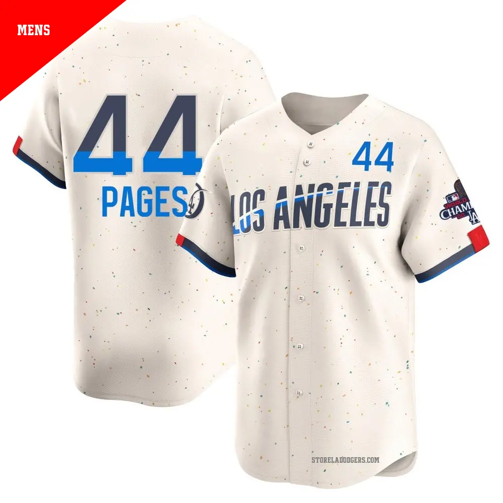 Men's #44 Andy Pages Los Angeles Dodgers Cream Limited 2024