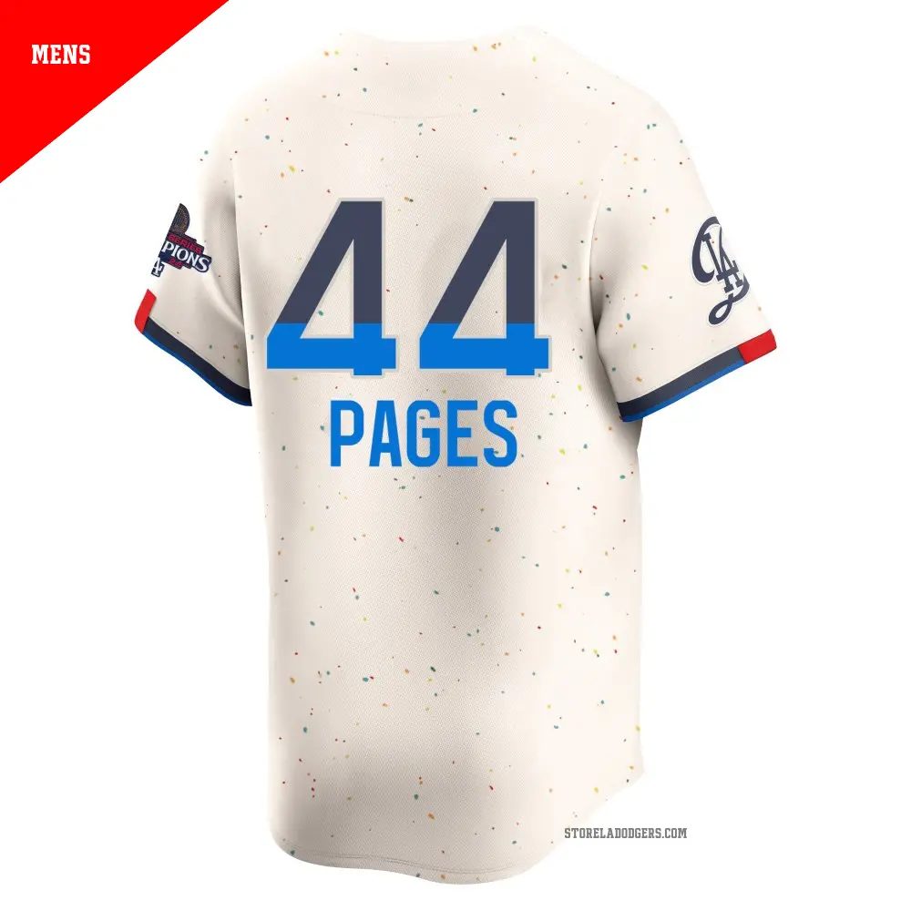 Men's #44 Andy Pages Los Angeles Dodgers Cream Limited 2024 City