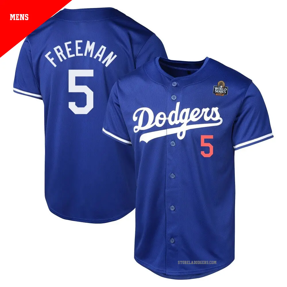 Men's ＃5 Freddie Freeman Los Angeles Dodgers Royal Limited Alternate 2024 World Series Jersey