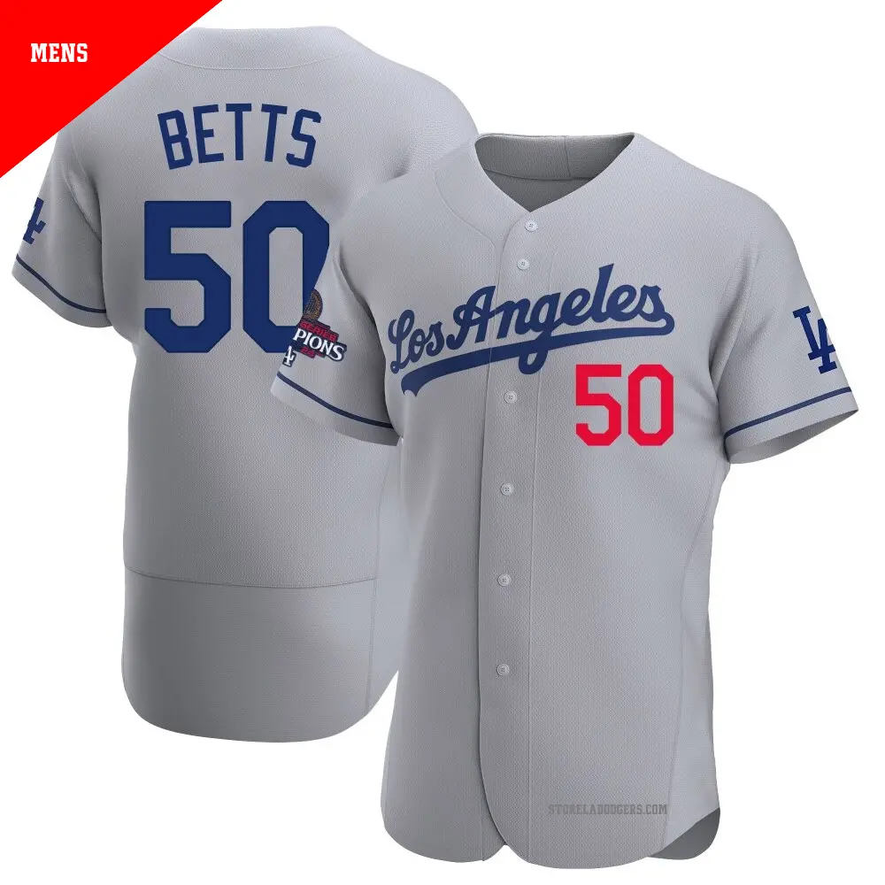Men's #50 Mookie Betts Los Angeles Dodgers White Limited