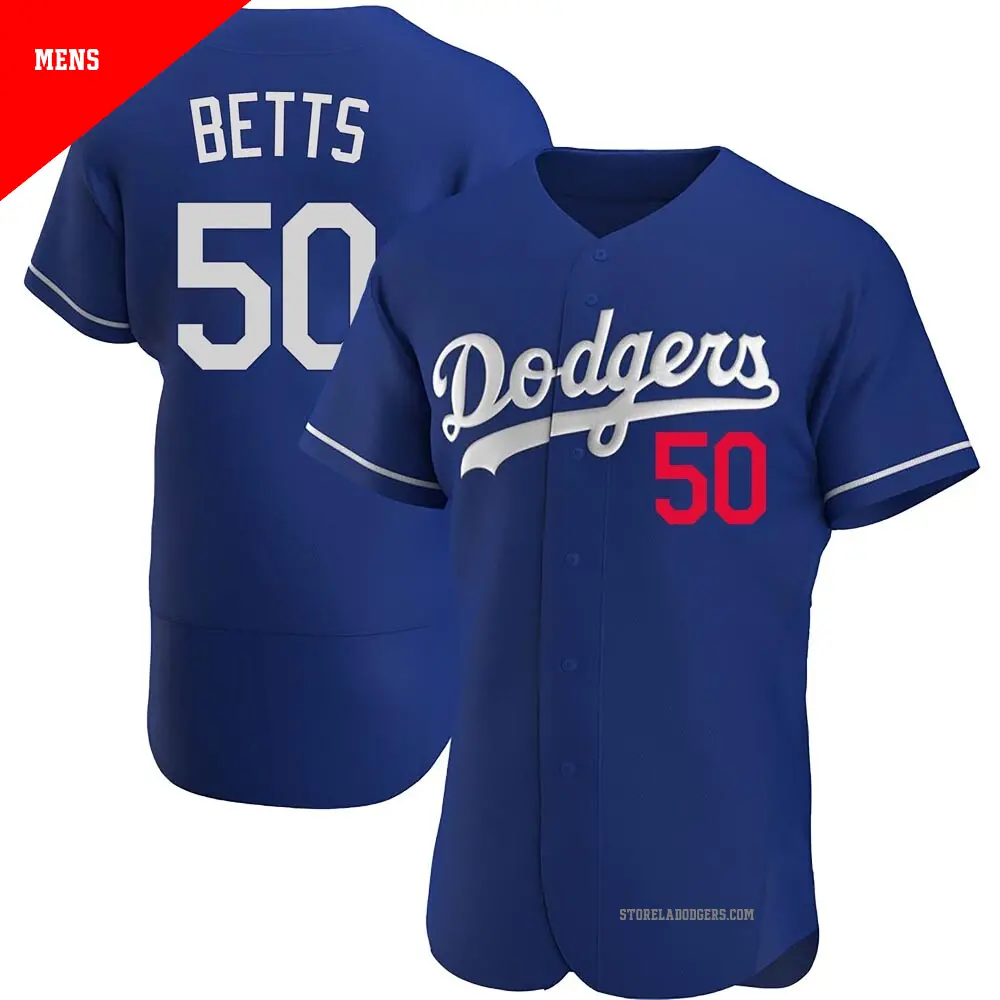 Men's ＃50 Mookie Betts Los Angeles Dodgers Royal Authentic Alternate Jersey