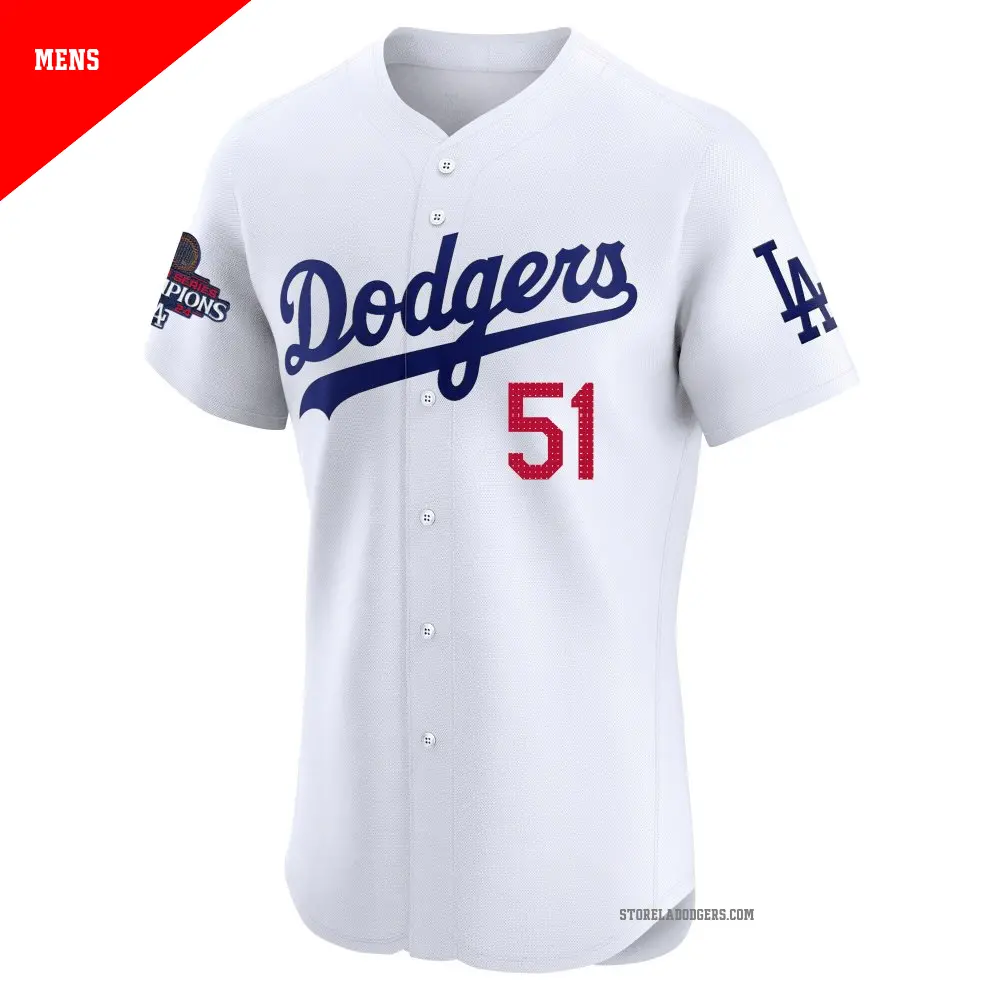 Men's #51 Alex Vesia Los Angeles Dodgers White Elite Home World