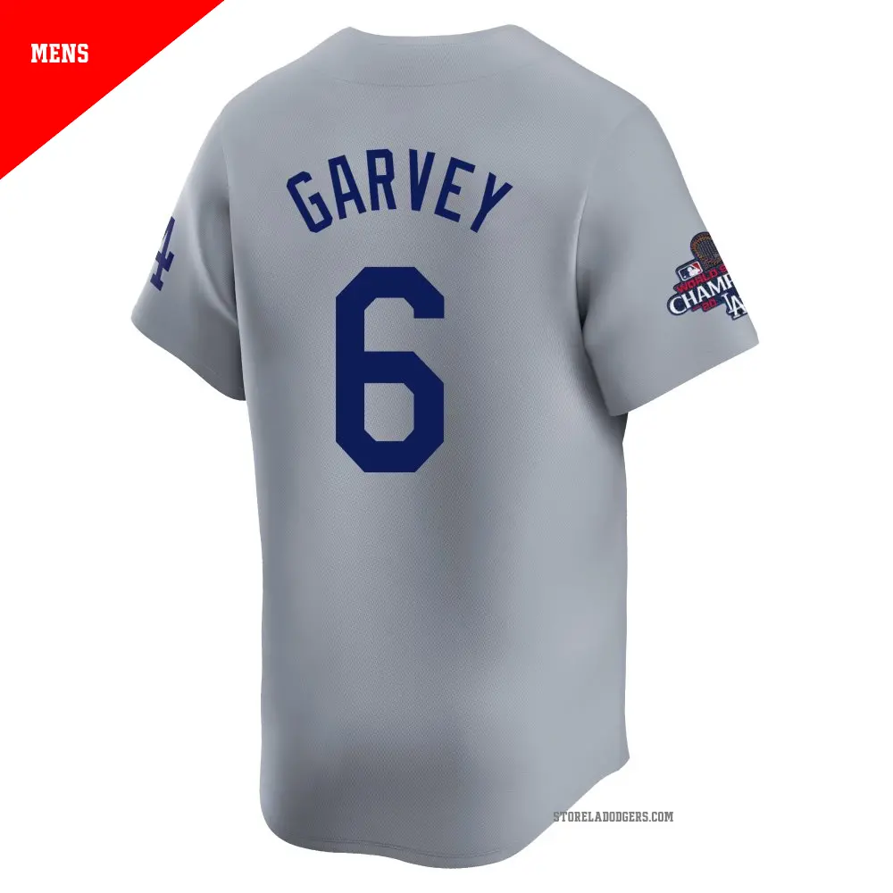 Men's #6 Steve Garvey Los Angeles Dodgers Gray Limited Away World