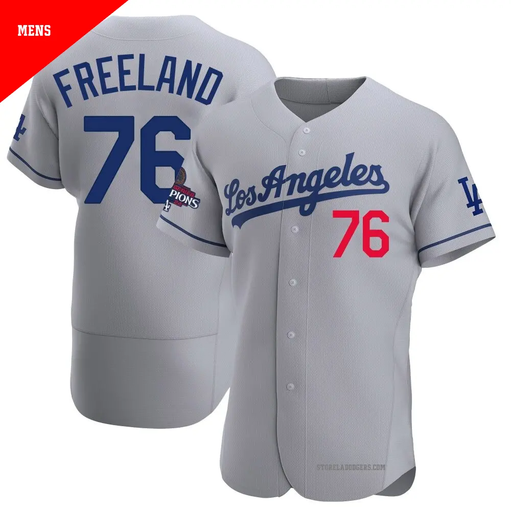 Men's #76 Alex Freeland Los Angeles Dodgers Black Replica