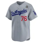 Men's #76 Alex Freeland Los Angeles Dodgers Gray Limited