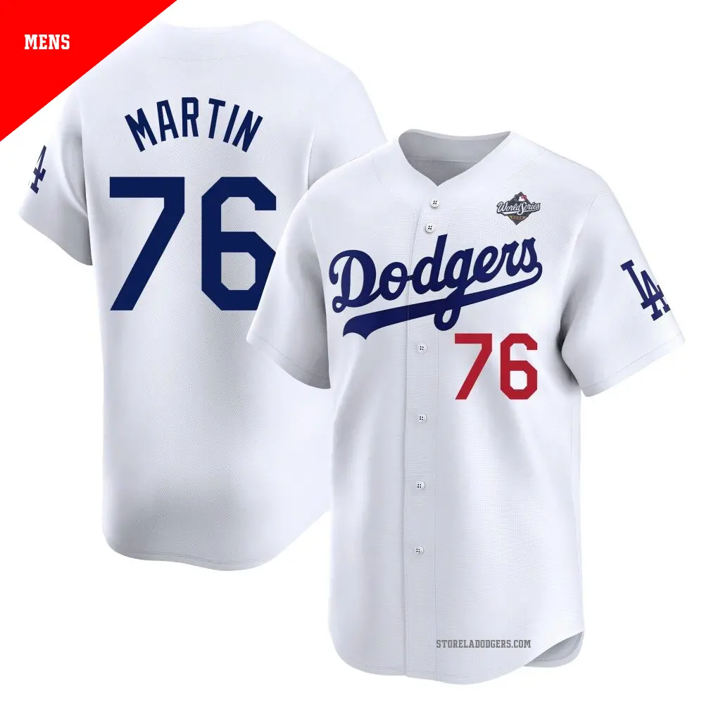 Men's #76 J.D. Martin Los Angeles Dodgers White Limited Home 2025
