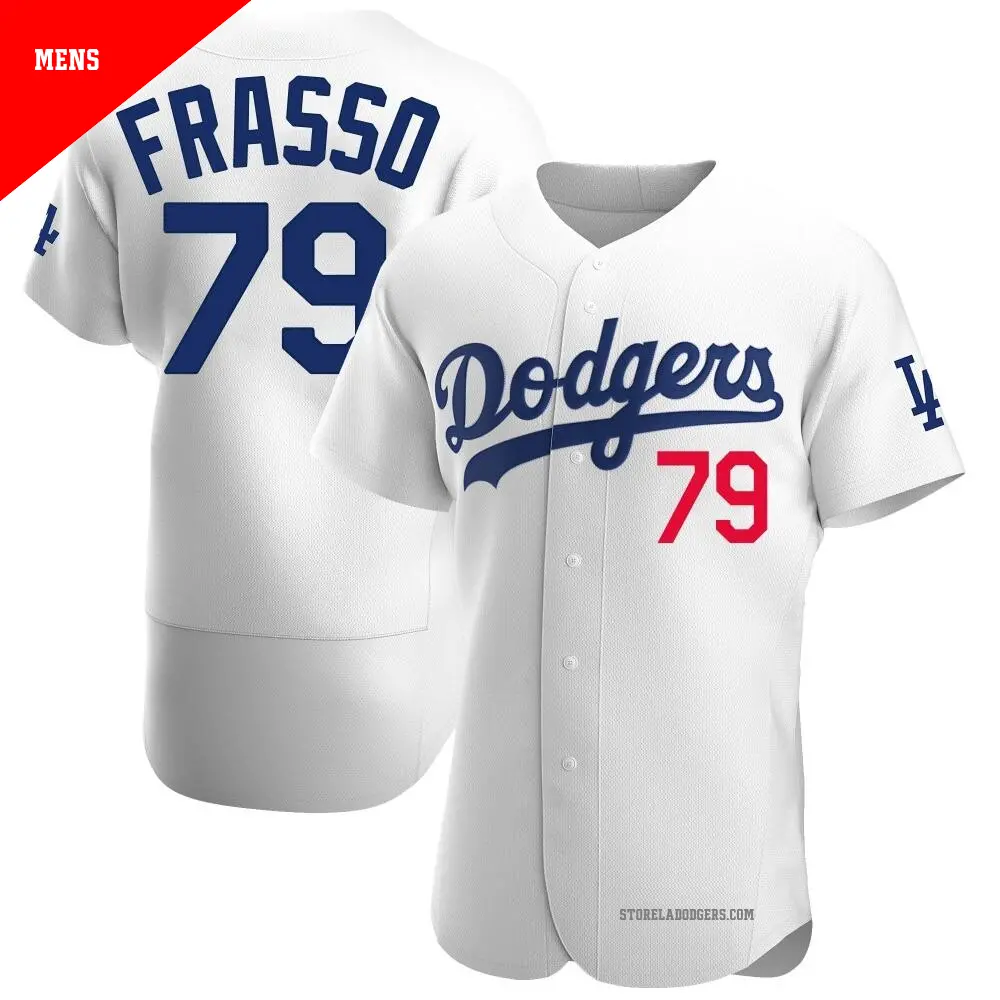 Men's ＃79 Nick Frasso Los Angeles Dodgers White Authentic Home Jersey