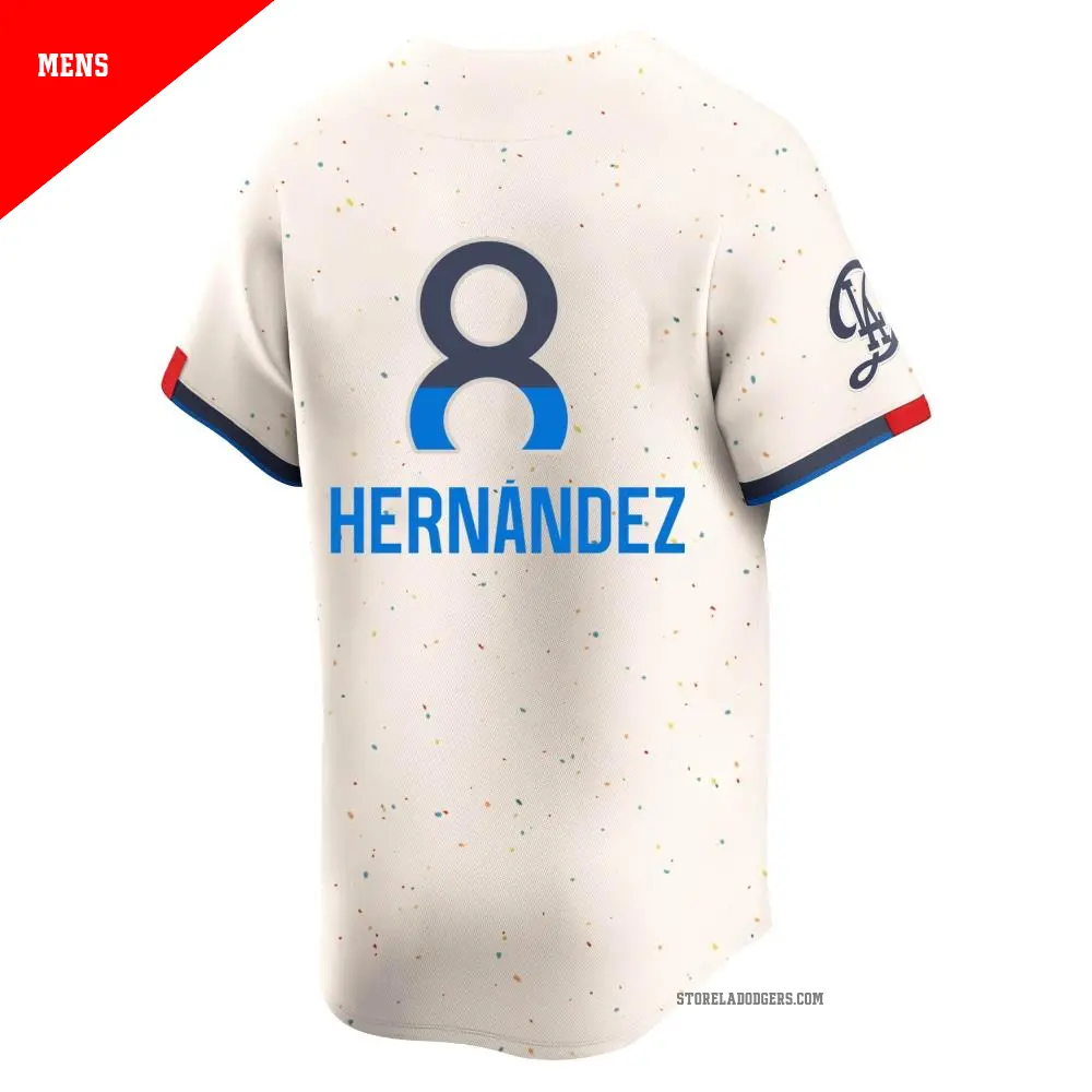 Dodgers ユニフォーム HERNÁNDEZ 8 Men's #8 Enrique Hernandez Los Angeles Dodgers Cream Limited