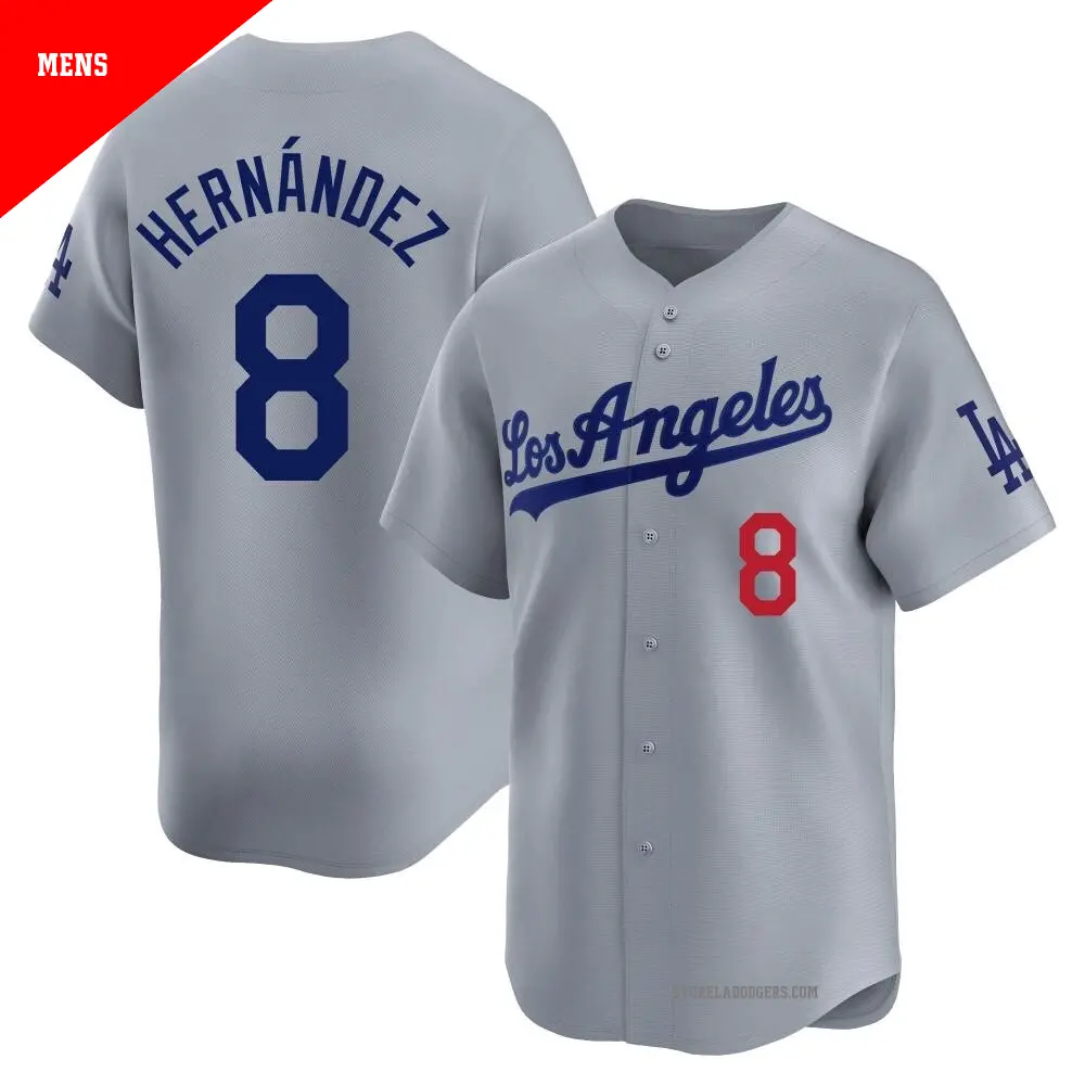 Men's #8 Enrique Hernandez Los Angeles Dodgers Cream Limited
