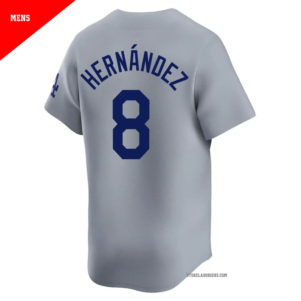 ロサンゼルス・ドジャース　ユニフォーム　８　ヘルナンデス　Hernández Men's #8 Enrique Hernandez Los Angeles Dodgers Gray Limited Away