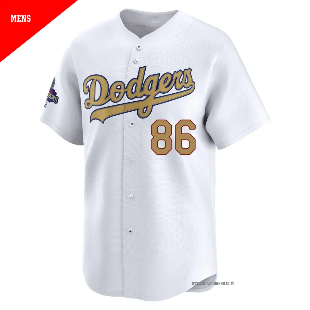 Men's #86 Jack Dreyer Los Angeles Dodgers Gold Limited White 2025