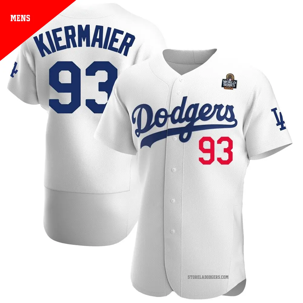Men's #93 Kevin Kiermaier Los Angeles Dodgers White Authentic Home
