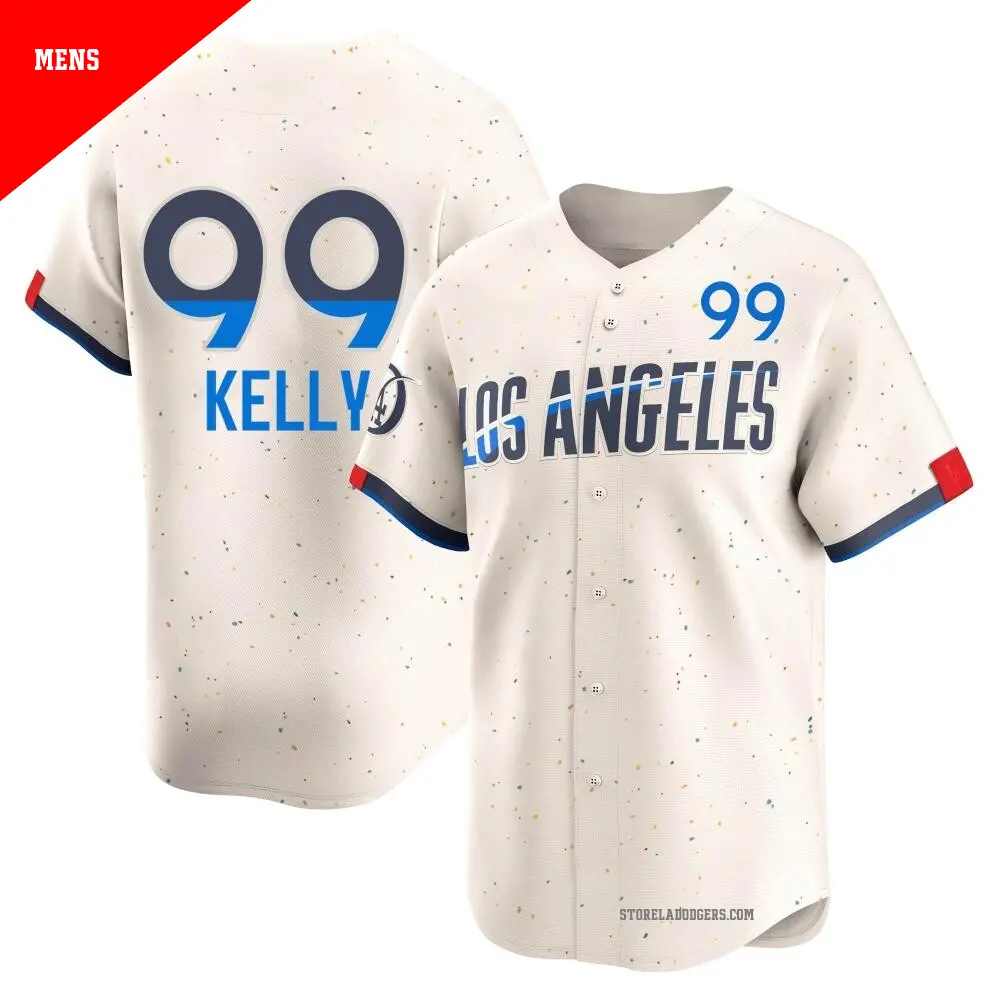 Men's ＃99 Joe Kelly Los Angeles Dodgers Cream Limited 2024 City Connect Jersey
