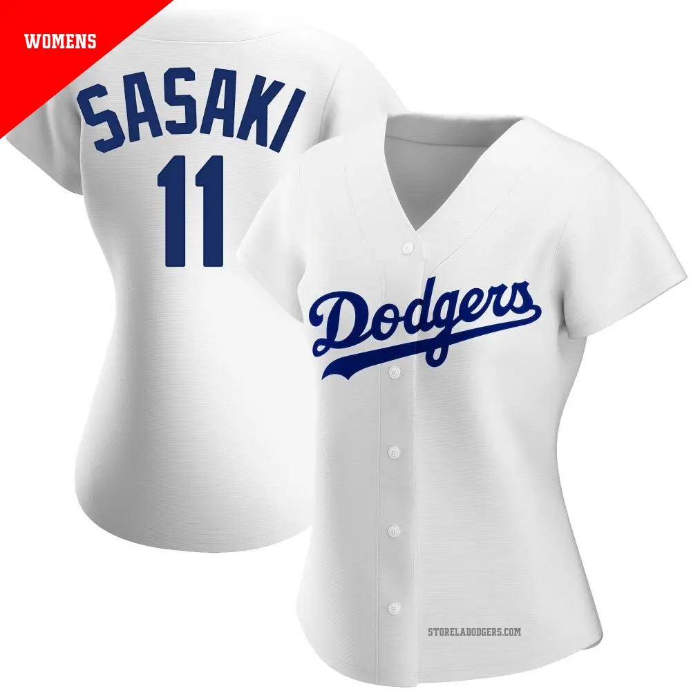 Women's #11 Roki Sasaki Los Angeles Dodgers White Replica Home Jersey