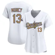 Women's #13 Max Muncy Los Angeles Dodgers Gold Limited White 2025