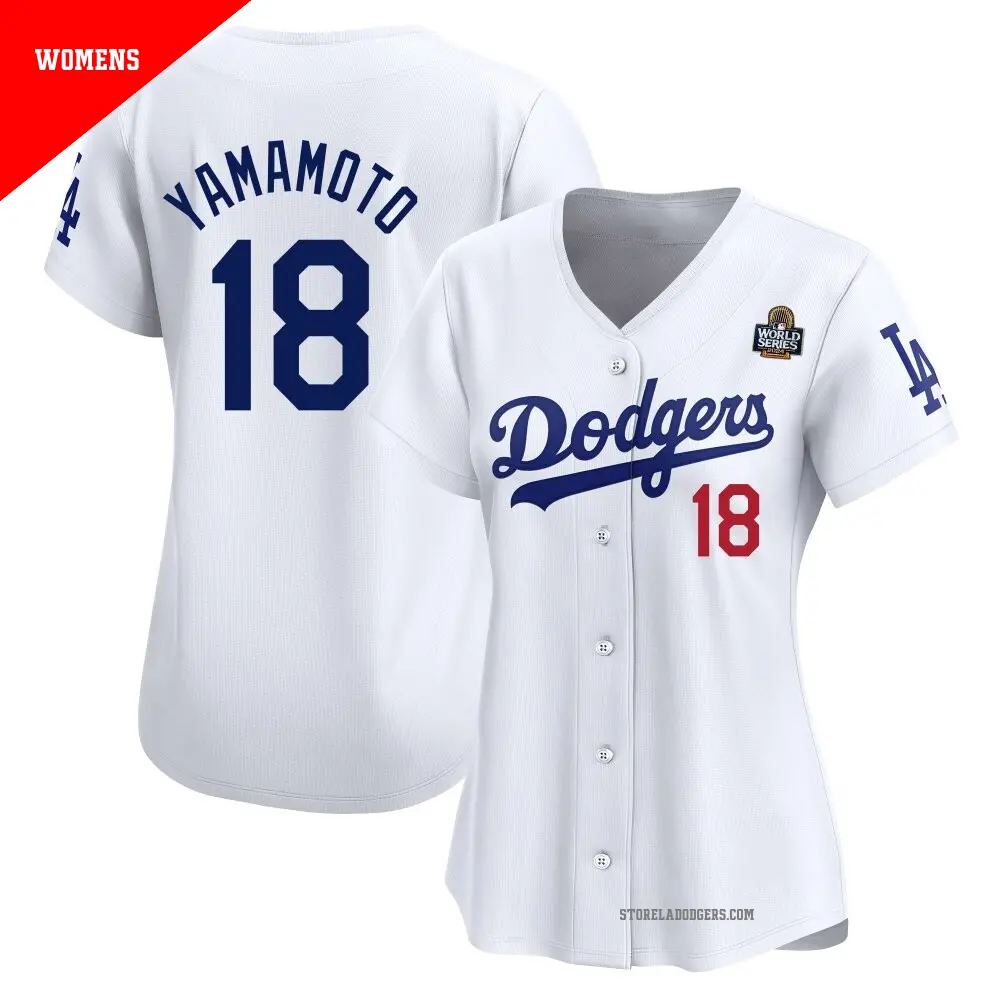 Women's #18 Yoshinobu Yamamoto Los Angeles Dodgers White