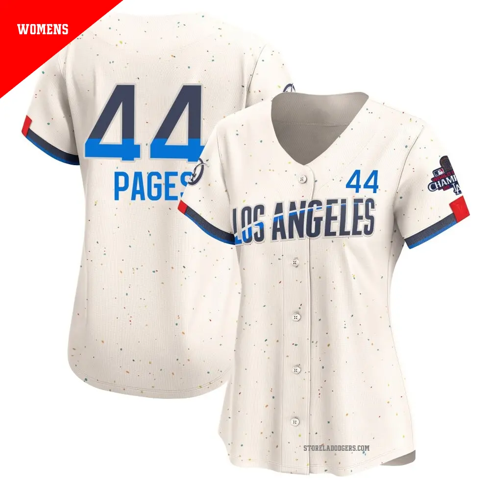 Dodgers ユニフォーム HERNÁNDEZ 8 Women's #44 Andy Pages Los Angeles Dodgers Cream Limited
