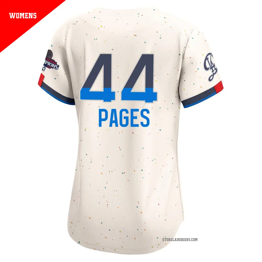 Women's #44 Andy Pages Los Angeles Dodgers Cream Limited 2024 City