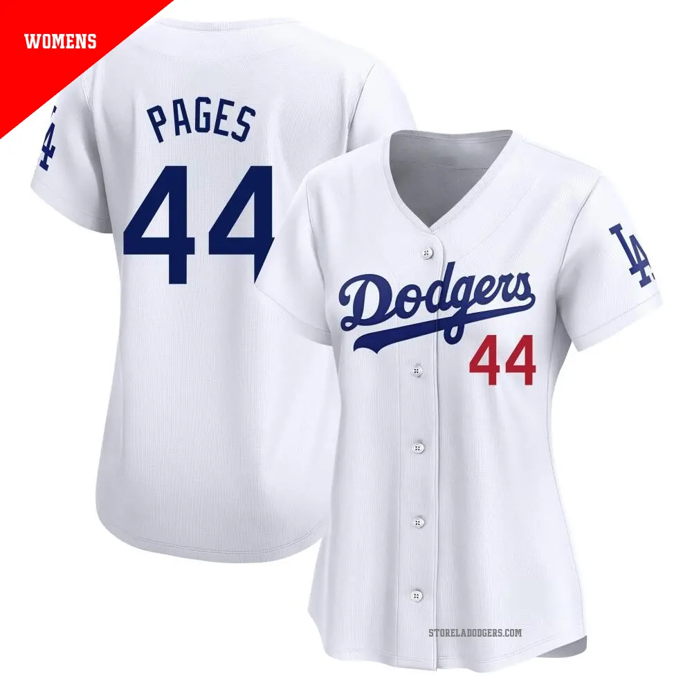 Women's #44 Andy Pages Los Angeles Dodgers White Limited