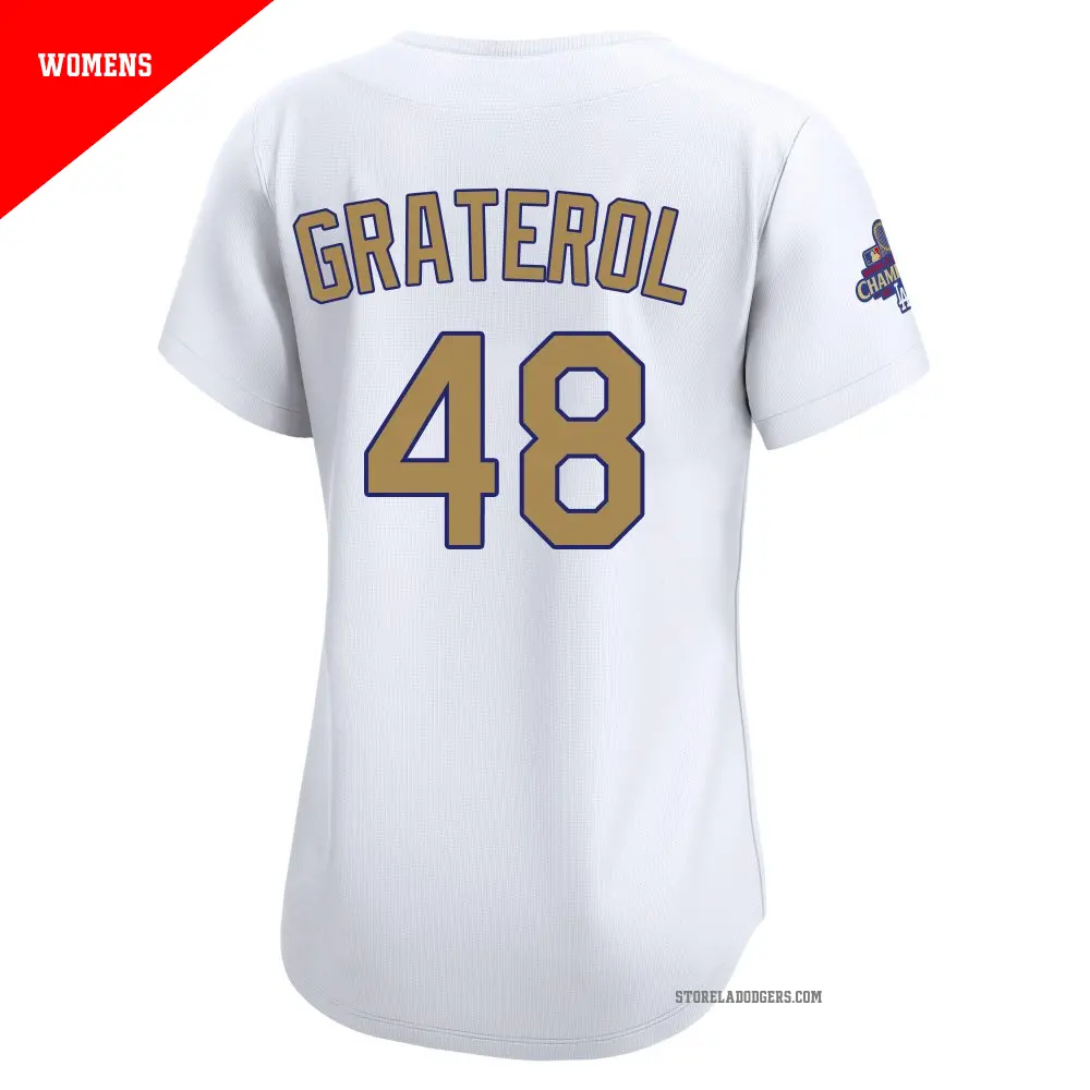 Women's #48 Brusdar Graterol Los Angeles Dodgers Gold