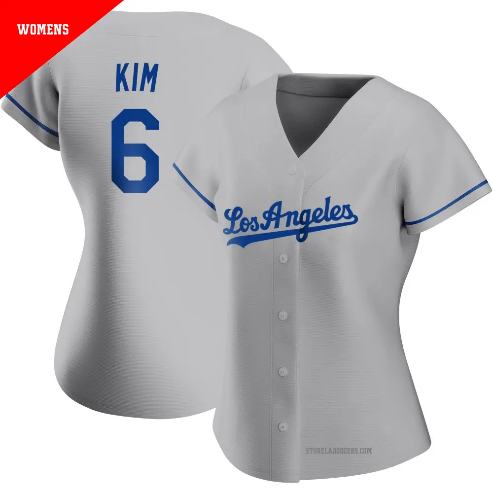 Women's ＃6 Hyeseong Kim Los Angeles Dodgers Gray Replica Road Jersey