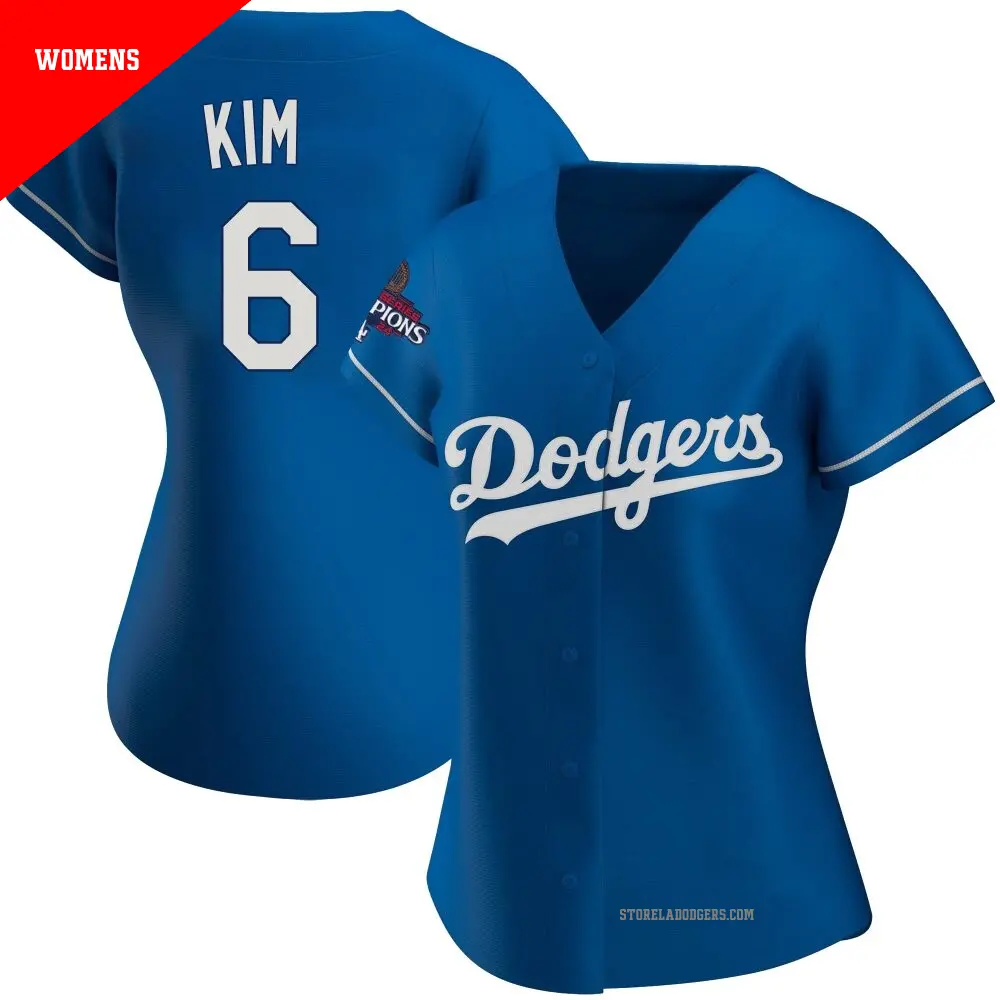 Women's ＃6 Hyeseong Kim Los Angeles Dodgers Royal Replica Alternate 2024 World Series Champions Jersey