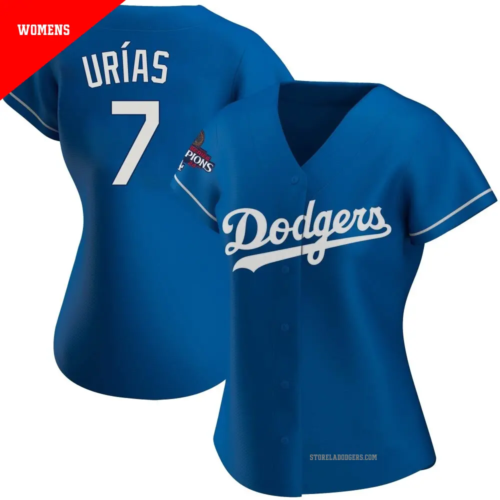 Women's ＃7 Julio Urias Los Angeles Dodgers Royal Replica Alternate 2024 World Series Champions Jersey
