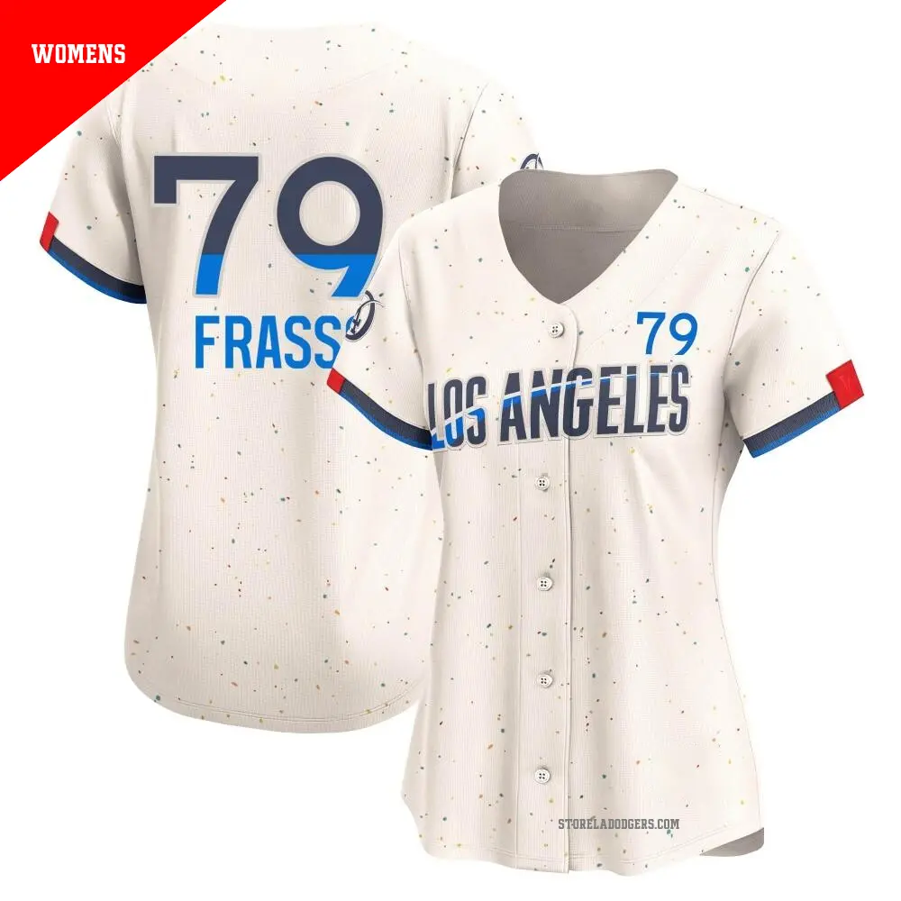 Women's ＃79 Nick Frasso Los Angeles Dodgers Cream Limited 2024 City Connect Jersey