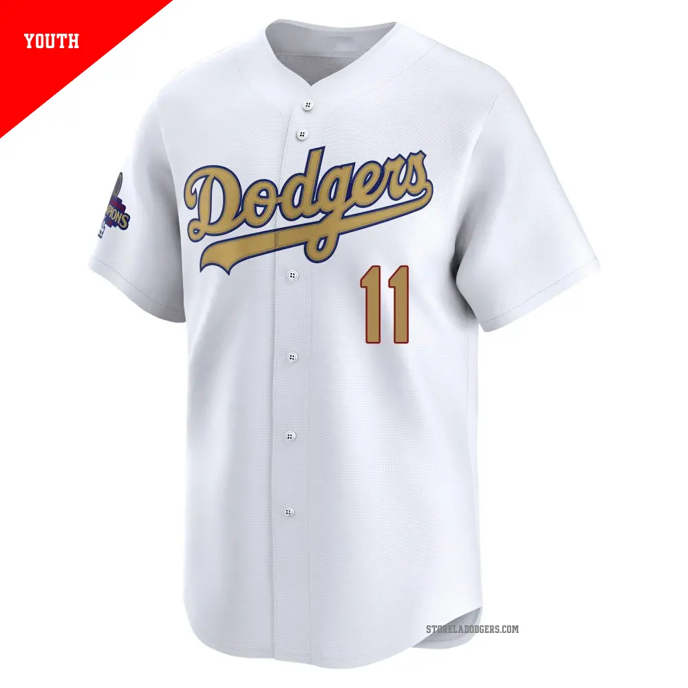 Yuuki Dodgers ユニフォーム Youth #11 Roki Sasaki Los Angeles Dodgers Gold Limited White