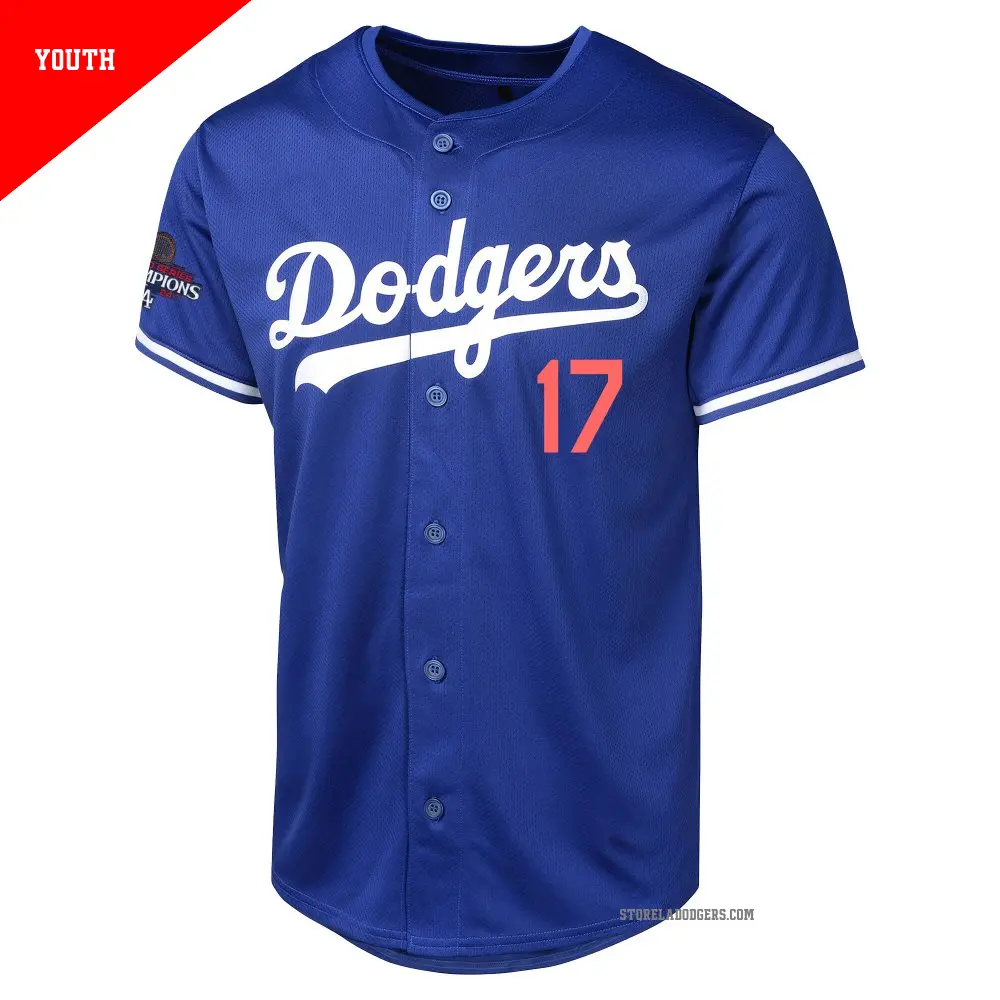 Youth #17 Shohei Ohtani Los Angeles Dodgers Royal Limited