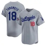 Youth #18 Yoshinobu Yamamoto Los Angeles Dodgers Gray Limited Away